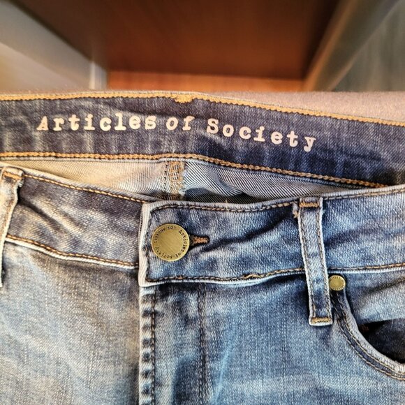 ARTICLES OF SOCIETY Womens SZ 30 Suzy Skinny Fit Jeans Distressed Hem Elden Wash - Picture 8 of 10
